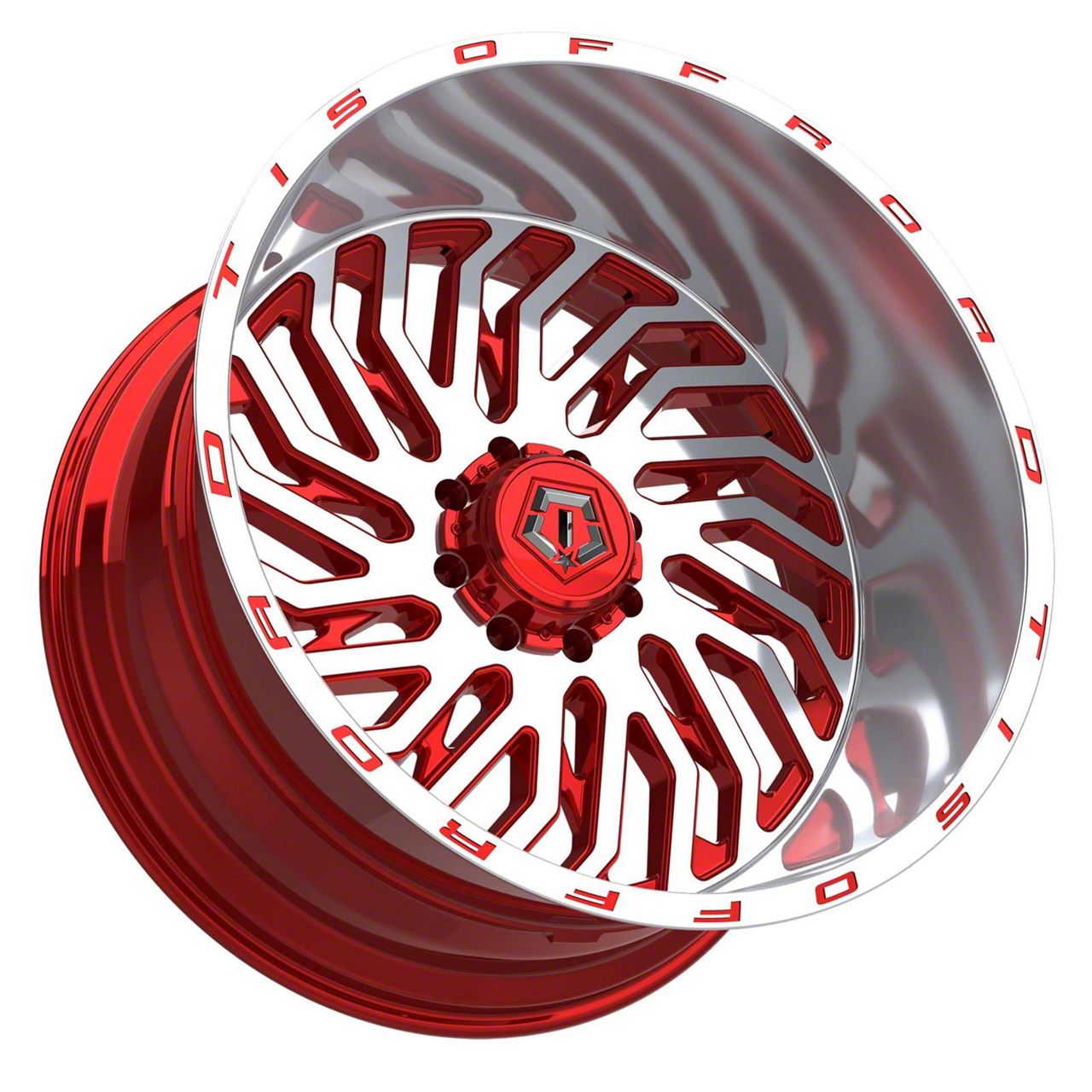 TIS F-350 Super Duty 561MRL Gloss Red Machined 8-Lug Wheel; 22x12