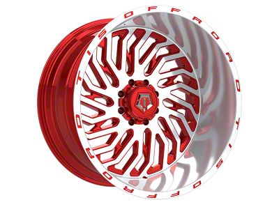 TIS 561MRL Gloss Red Machined 8-Lug Wheel; 24x14; -76mm Offset (08-10 F-350 Super Duty SRW)