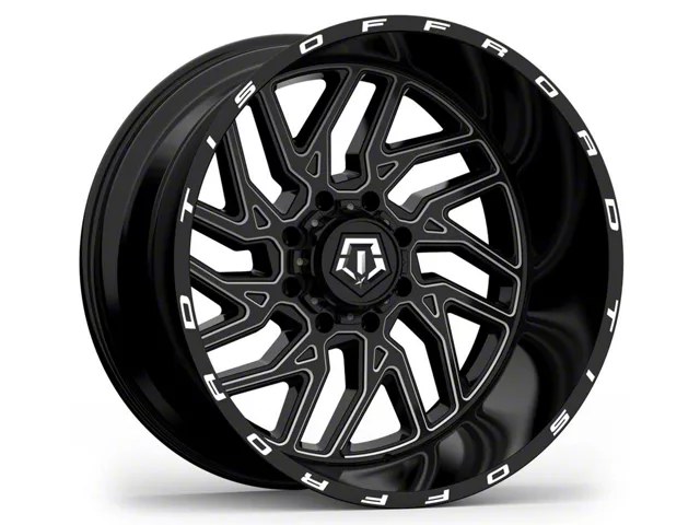 TIS 544BM Gloss Black Milled 8-Lug Wheel; 20x12; -44mm Offset (10-18 RAM 2500)