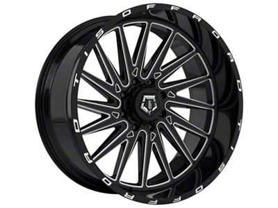 TIS 547B Gloss Black Milled 8-Lug Wheel; 24x12; -44mm Offset (10-18 RAM 2500)