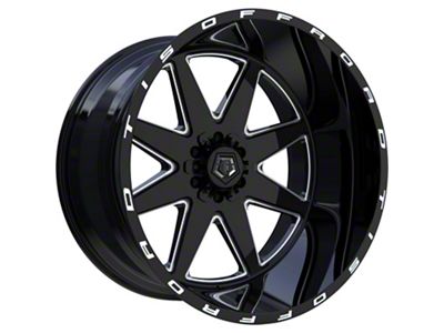 TIS 551BM Gloss Black Milled 8-Lug Wheel; 22x12; -44mm Offset (10-18 RAM 3500 SRW)