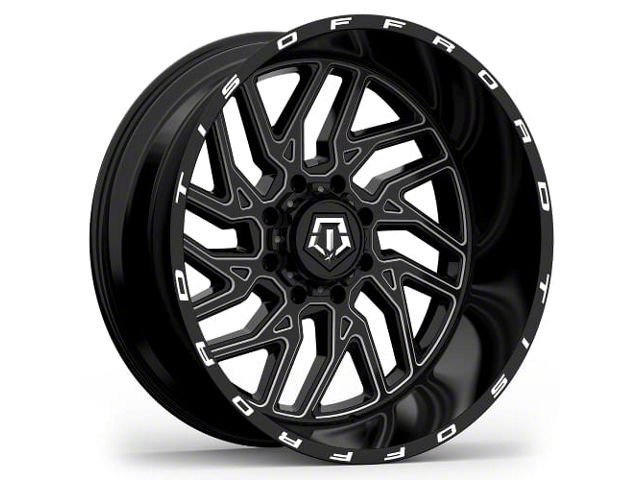 TIS 544BM Gloss Black Milled 8-Lug Wheel; 24x12; -44mm Offset (11-16 F-350 Super Duty SRW)