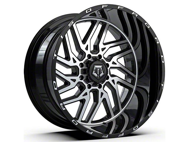 TIS 544MB Gloss Black Machined 8-Lug Wheel; 24x14; -76mm Offset (11-16 F-350 Super Duty SRW)