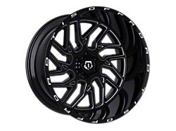 TIS 544 Gloss Black Milled 6-Lug Wheel; 22x12; -44mm Offset (14-18 Sierra 1500)