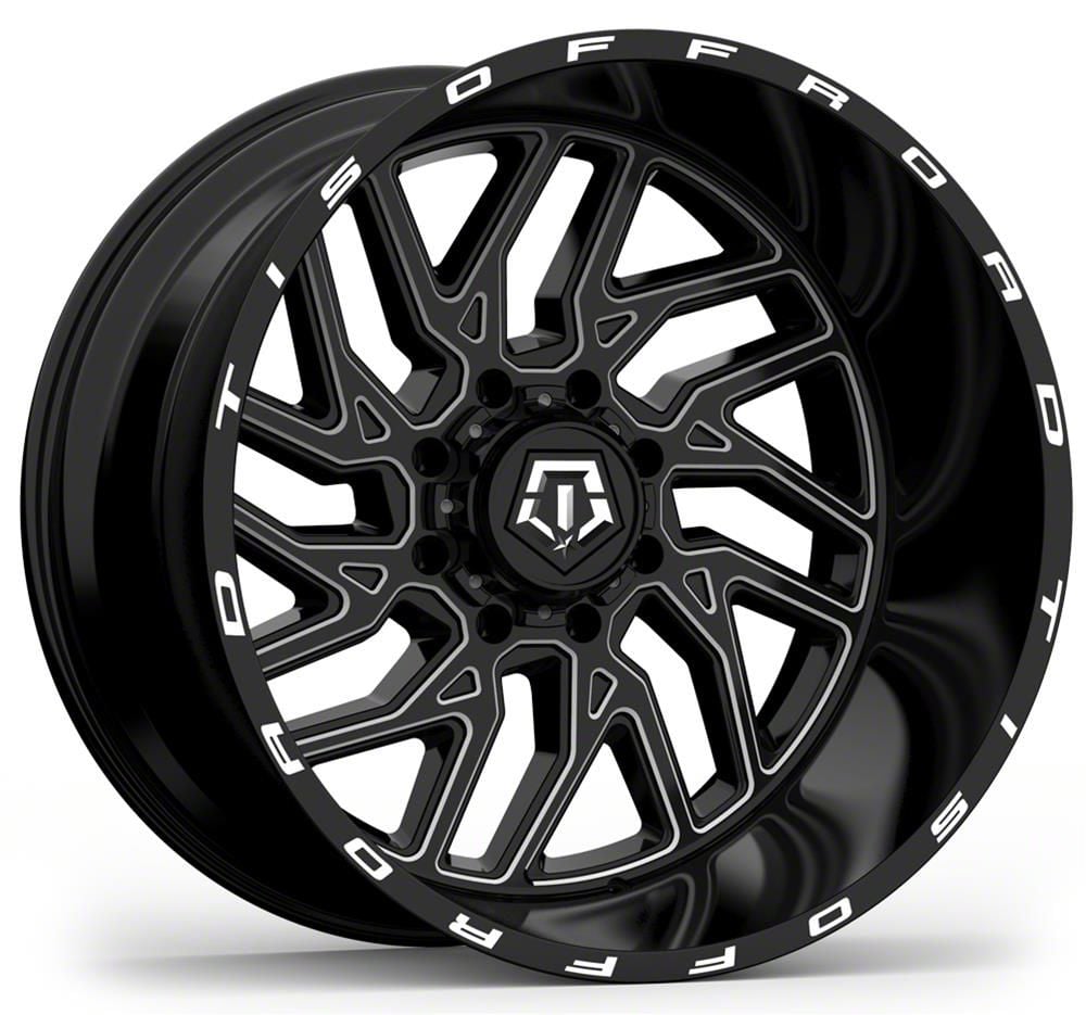 TIS 544BM Gloss Black Milled 6-Lug Wheel; 20×10; -25mm Offset (15-20 F-150)