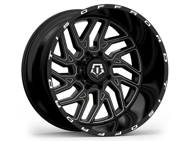 TIS 544BM Gloss Black Milled 6-Lug Wheel; 20x12; -44mm Offset (15-20 F-150)