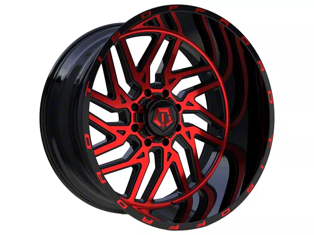 TIS 544MBR Gloss Black with Red Tint Accent 6-Lug Wheel; 20x12; -44mm Offset (15-20 F-150)