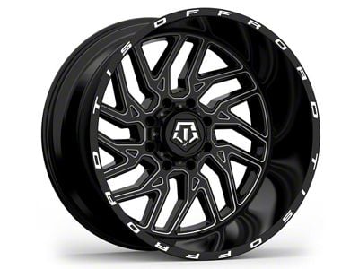 TIS 544BM Gloss Black Milled 8-Lug Wheel; 20x12; -44mm Offset (15-19 Silverado 2500 HD)