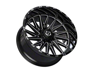 TIS 547 Gloss Black Milled 8-Lug Wheel; 20x9; 0mm Offset (19-24 RAM 3500 SRW)