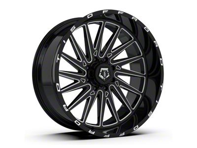 TIS 547B Gloss Black Milled 8-Lug Wheel; 24x12; -44mm Offset (2023 F-250 Super Duty)