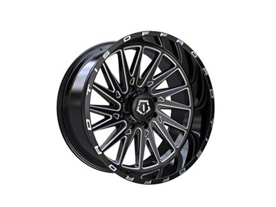 TIS 547BM Gloss Black Milled 8-Lug Wheel; 22x10; 10mm Offset (23-25 F-250 Super Duty)