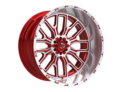 TIS 560MRL Gloss Red Machined 8-Lug Wheel; 24x14; -76mm Offset (23-25 F-250 Super Duty)