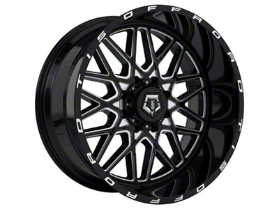 TIS 548BM Gloss Black Milled 8-Lug Wheel; 22x12; -44mm Offset (23-25 F-350 Super Duty SRW)
