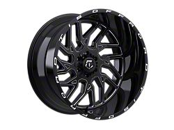 TIS 544 Gloss Black Machined 5-Lug Wheel; 22x12; -44mm Offset (94-01 RAM 1500)