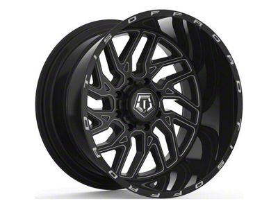 TIS 544BM Gloss Black Milled 8-Lug Wheel; 24x12; -44mm Offset (94-02 RAM 3500 SRW)