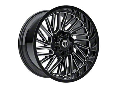 TIS 553 Gloss Black Milled 8-Lug Wheel; 22x12; -44mm Offset (99-07 F-350 Super Duty SRW)