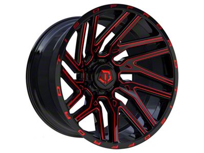 TIS 554BMR Gloss Black with Red Tint Accent 6-Lug Wheel; 20x12; -44mm Offset (21-25 F-150)