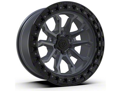TIS 556AB Satin Anthracite with Black Simulated Bead Ring 6-Lug Wheel; 17x9; -12mm Offset (21-24 F-150)