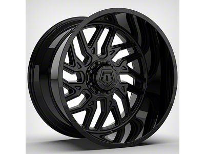 TIS 544GB Gloss Black Milled 8-Lug Wheel; 20x12; -44mm Offset (17-22 F-250 Super Duty)