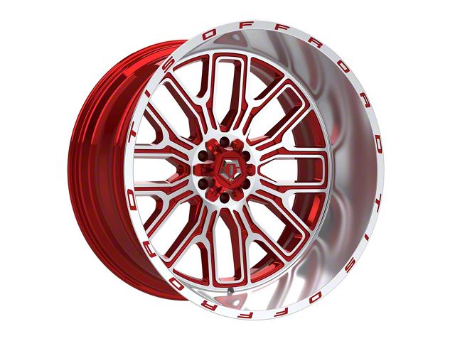 TIS 560MRL Gloss Red Machined 8-Lug Wheel; 20x10; -19mm Offset (17-22 F-250 Super Duty)