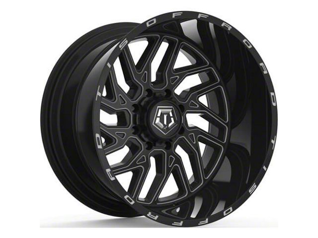 TIS 544BM Gloss Black Milled 8-Lug Wheel; 24x14; -76mm Offset (17-22 F-350 Super Duty SRW)