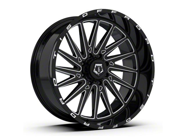 TIS 547B Gloss Black Milled 8-Lug Wheel; 20x12; -44mm Offset (17-22 F-350 Super Duty SRW)