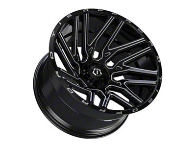 TIS 554 Gloss Black Milled 8-Lug Wheel; 22x10; -19mm Offset (23-26 F-350 Super Duty SRW)