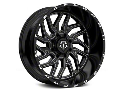 TIS 544BM Gloss Black 6-Lug Wheel; 22x12; -51mm Offset (19-25 RAM 1500)