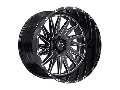 TIS 547 Gloss Black Milled 6-Lug Wheel; 24x14; -76mm Offset (19-25 RAM 1500)
