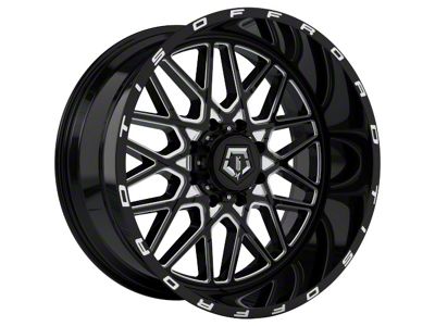 TIS 548BM Gloss Black Milled 6-Lug Wheel; 20x12; -44mm Offset (19-24 RAM 1500)