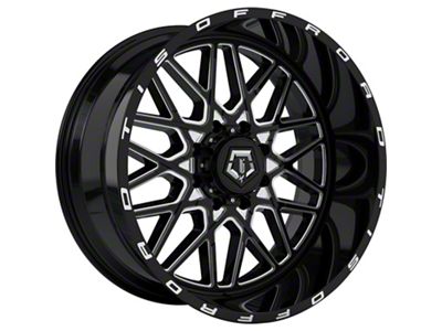 TIS 548BM Gloss Black Milled 8-Lug Wheel; 20x12; -44mm Offset (06-08 RAM 1500 Mega Cab)