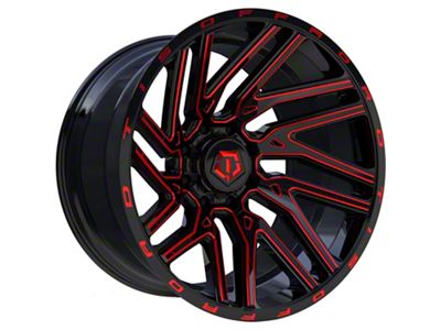 TIS 554BMR Gloss Black with Red Tint Accent 6-Lug Wheel; 20x10; -19mm Offset (19-24 RAM 1500)