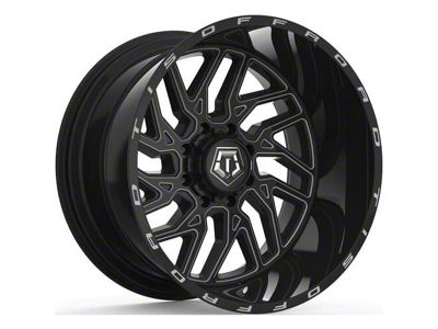 TIS 544BM Gloss Black Milled 8-Lug Wheel; 24x12; -44mm Offset (19-24 RAM 2500)