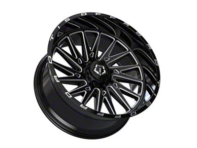 TIS 547 Gloss Black Milled 8-Lug Wheel; 24x12; -44mm Offset (20-26 Sierra 2500 HD)