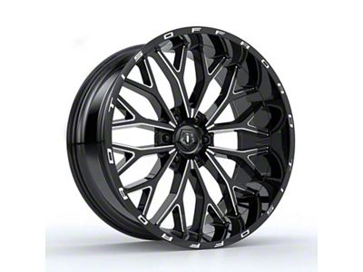 TIS 565 Gloss Black Milled 8-Lug Wheel; 22x12; -44mm Offset (20-25 Sierra 2500 HD)