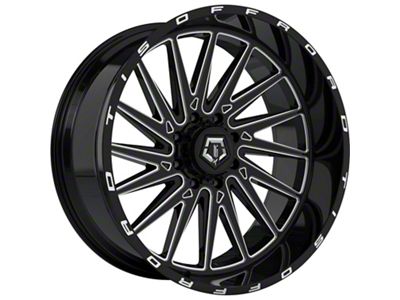 TIS 547B Gloss Black Milled 8-Lug Wheel; 24x12; -44mm Offset (07-10 Sierra 3500 HD SRW)