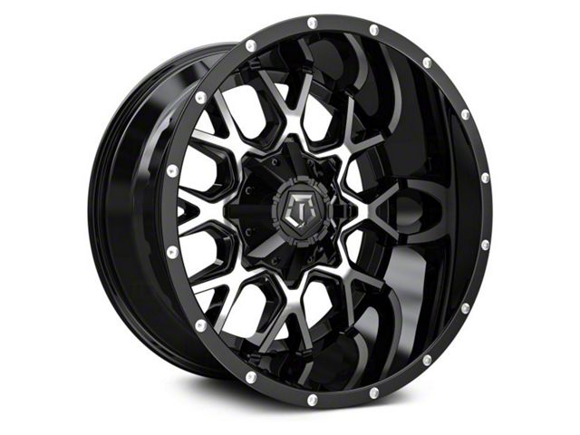 TIS 549MB Gloss Black Machined 6-Lug Wheel; 18x9; 18mm Offset (19-24 Silverado 1500)