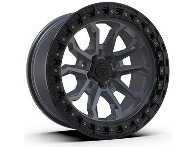 TIS 556AB Satin Anthracite with Black Simulated Bead Ring 6-Lug Wheel; 17x9; -12mm Offset (19-25 Silverado 1500)