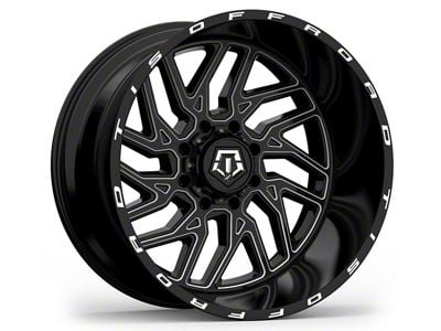 TIS 544BM Gloss Black Milled 8-Lug Wheel; 20x12; -44mm Offset (20-25 Silverado 2500 HD)