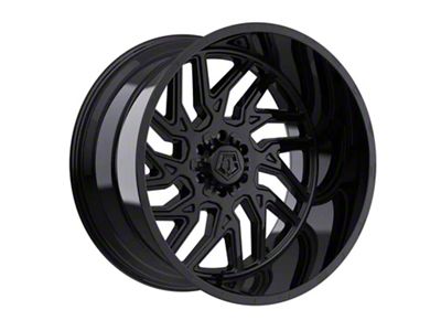 TIS 544 Gloss Black 8-Lug Wheel; 24x12; -44mm Offset (20-25 Silverado 3500 HD SRW)