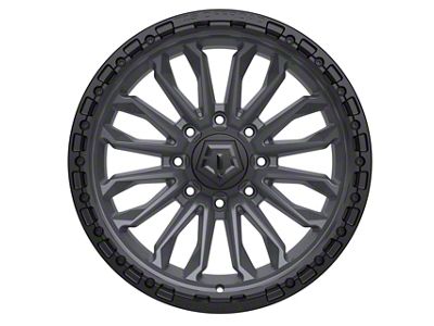 TIS 556 Satin Anthracite with Black Bead Ring 8-Lug Wheel; 20x10; -20mm Offset (20-26 Silverado 3500 HD SRW)