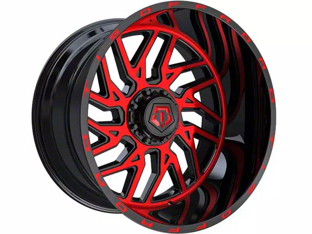 TIS 544MBR Gloss Black with Red Tint Accent 6-Lug Wheel; 20x12; -44mm Offset (21-24 Yukon)