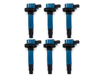 Top Street Performance Coil on Plug Ignition Coils; Blue (11-17 3.5L EcoBoost, 3.7L F-150)