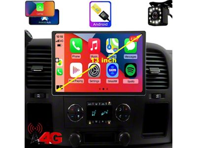 TopDisplay 12.95-Inch QLED Radio Upgrade with 8-Core CPU; 4GB RAM; 64GB ROM (07-14 Silverado 3500 HD)