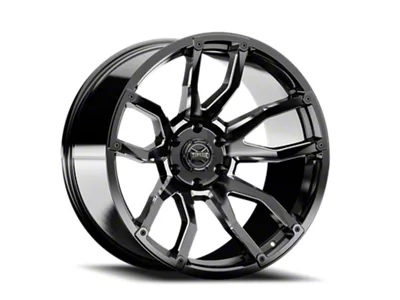 Torque Wheels TW403C Impact Gloss Black Premium Milling 8-Lug Wheel; 20x9; -12mm Offset (07-10 Sierra 3500 HD SRW)