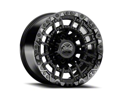 Torque Wheels TW419R Cliffhanger Satin Black with Gloss Black Lip 8-Lug Wheel; 20x10; -18mm Offset (11-16 F-350 Super Duty SRW)