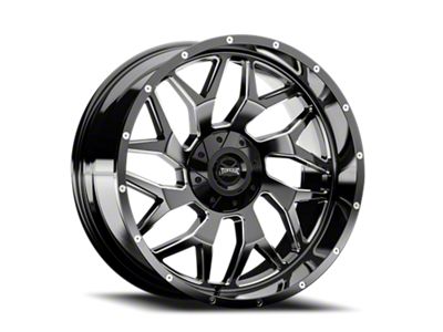 Torque Wheels TW427C Vortex Gloss Black Premium Milled 6-Lug Wheel; 22x10; -18mm Offset (19-26 Sierra 1500)