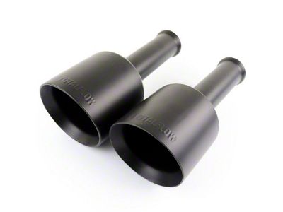 TOTALFLOW Direct Fit Double Wall Round Exhaust Tips; 5-Inch; Black (19-24 5.7L RAM 1500 w/ Factory Dual Exhaust)