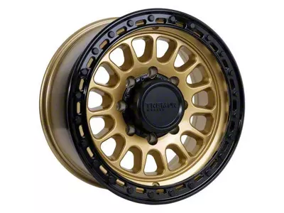 Tremor Wheels 104 Aftershock Gloss Gold with Gloss Black Lip 8-Lug Wheel; 17x8.5; 0mm Offset (08-10 F-250 Super Duty)