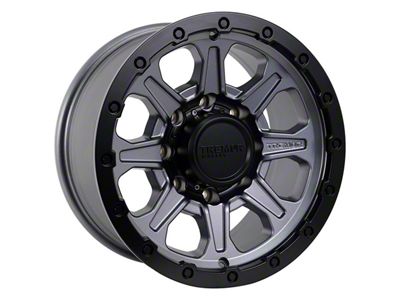 Tremor Wheels 103 Impact Graphite Grey with Black Lip 8-Lug Wheel; 17x8.5; 0mm Offset (23-24 F-250 Super Duty)